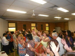 The crowd worshipping The crowd worshipping