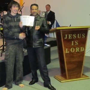 Receiving baptism certificate