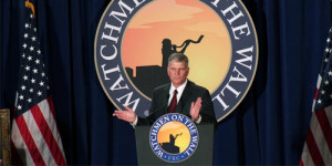 Rev. Franklin Graham addressing pastors at the Watchmen on the Wall National Briefing, held at the Hyatt Regency on Capitol Hill in Washington, DC on Thursday, May 22, 2014.