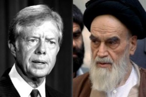 President Jimmy Carter and Iran's Ayatollah Khomeni. (AP)