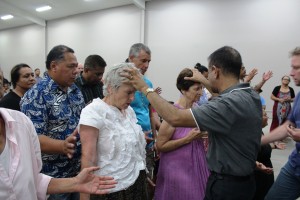 Ps Daniel ministering to people