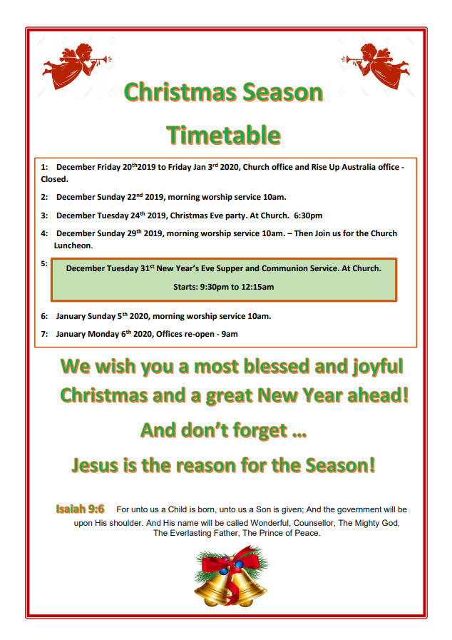 Back of Christmas flyer